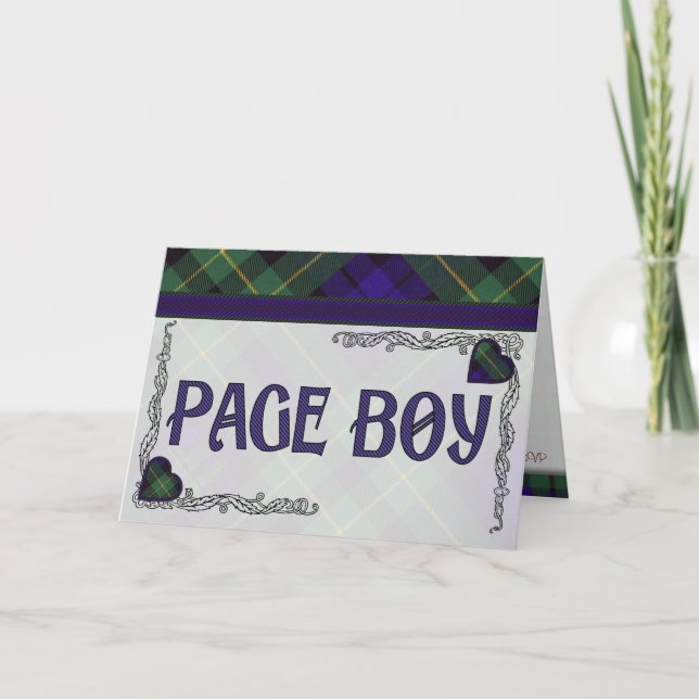 Page Boy - Invitation - Scottish Tartan Barclay (Front)