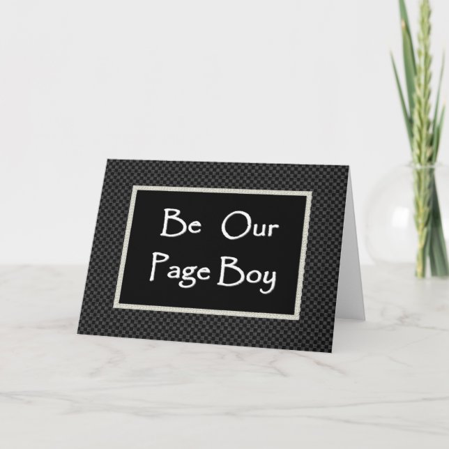 PAGE BOY Invitation  with Checked Border (Front)