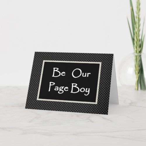 PAGE BOY Invitation  with Checked Border