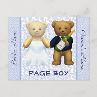 Page Boy - Teddy Bears Blue Wedding Invite