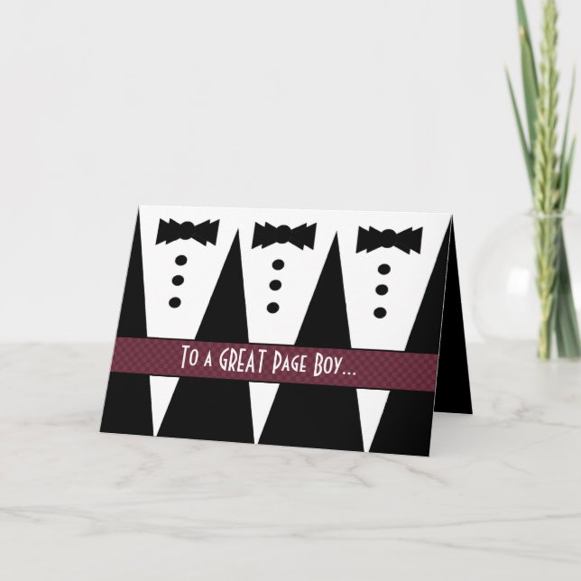 PAGE BOY Thank You - Three Tuxedos Card (Front)