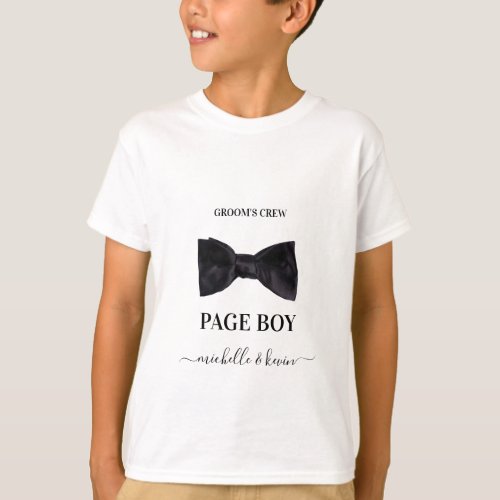 Page Boy Wedding Party Wedding Black  White T_Shirt