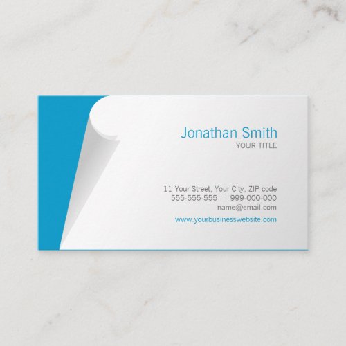 Page Curl business card