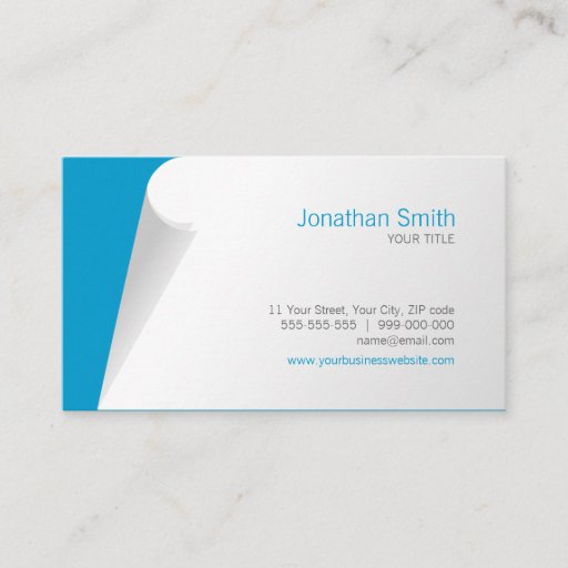Customizable Page Curl business card