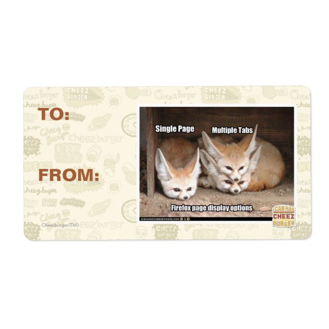 Page display options label (Front)