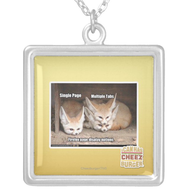 Page display options silver plated necklace (Front)