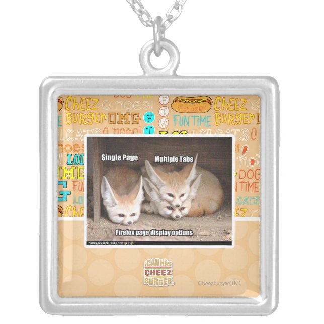Page display options silver plated necklace (Front)