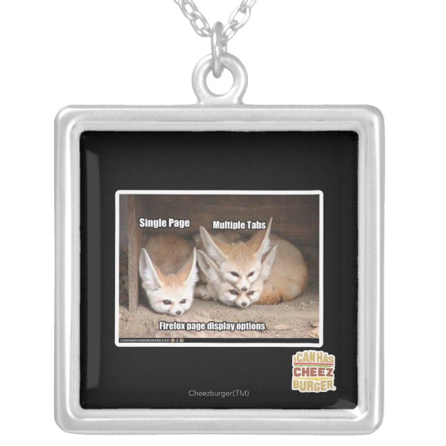 Page display options silver plated necklace (Front)