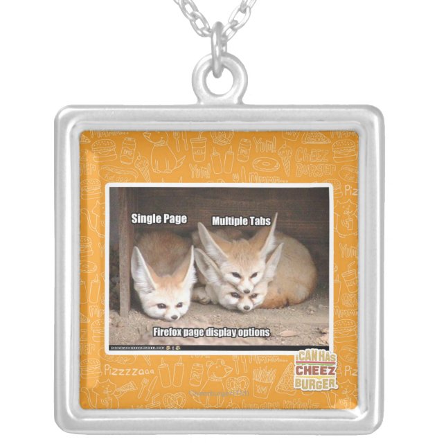 Page display options silver plated necklace (Front)