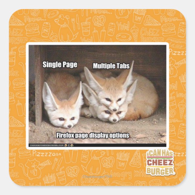 Page display options square sticker (Front)