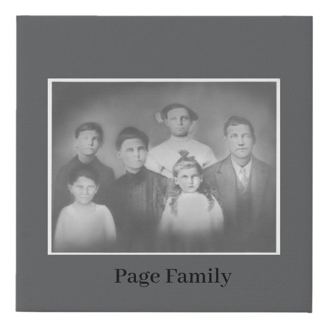 Page Family  Faux Canvas Print (Front)