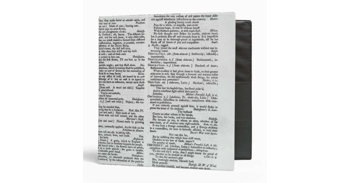 Page from a Dictionary Binder Zazzle