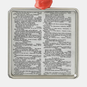 Page from a Dictionary Metal Ornament