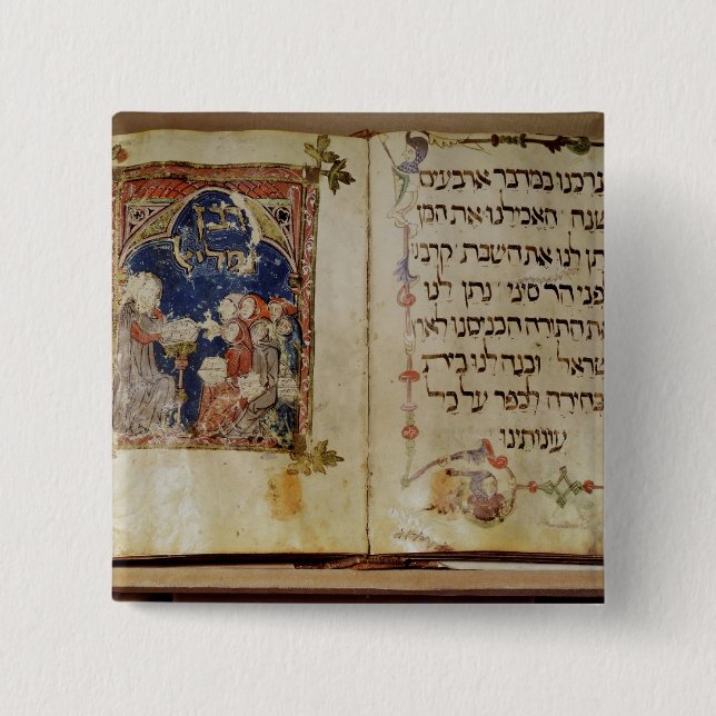 Page from a Haggadah Pinback Button (Front)