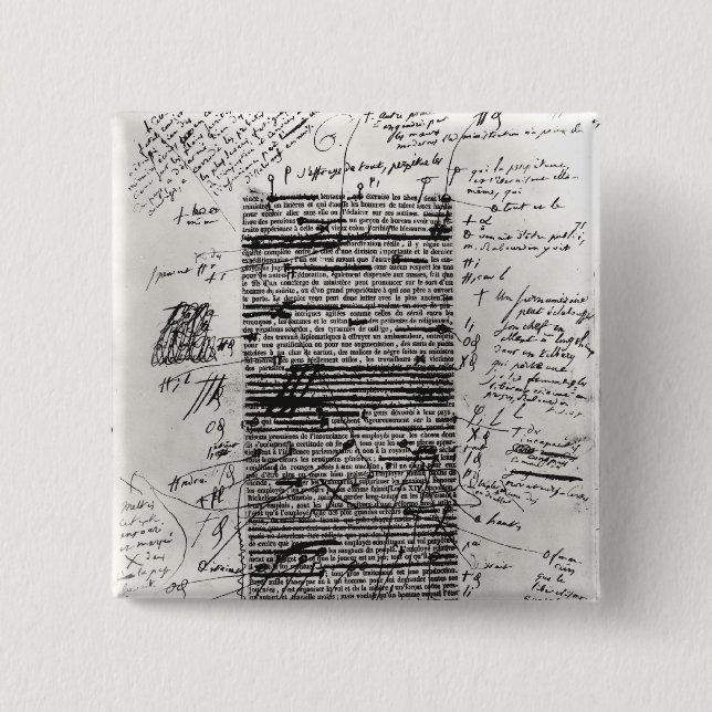 Page from one of Balzac's works Button (Front)