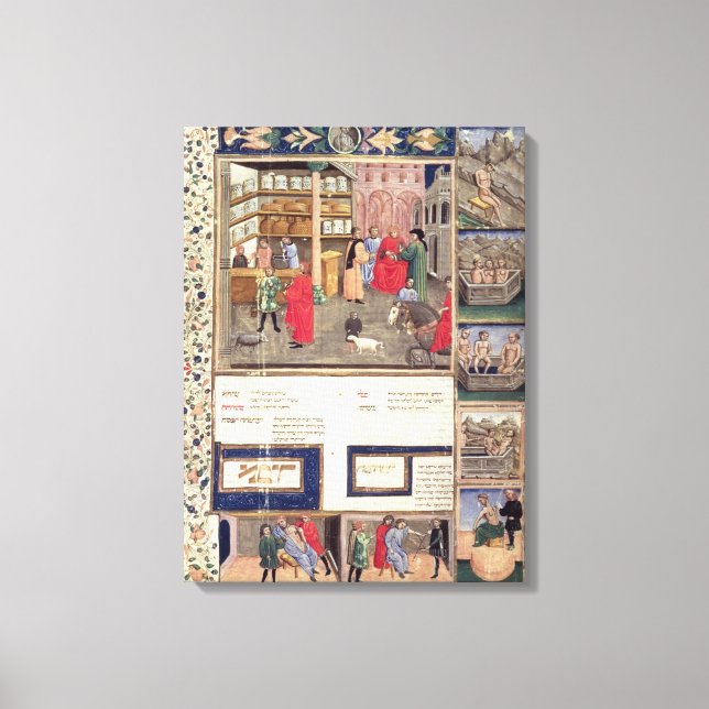 Page from the 'Canon of Medicine' by Avicenna Canvas Print (Front)