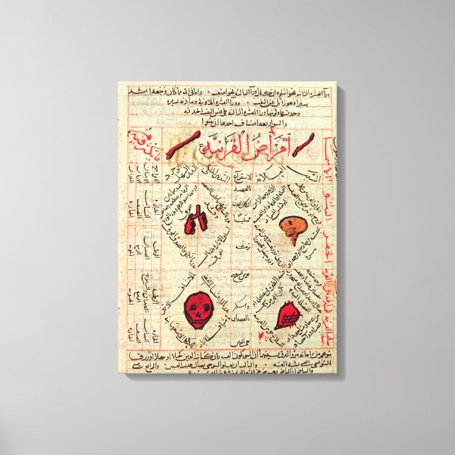 Page from the 'Canon of Medicine' by Avicenna Canvas Print (Front)