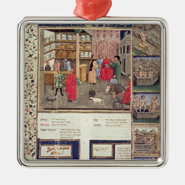 Page from the 'Canon of Medicine' by Avicenna Metal Ornament (Front)