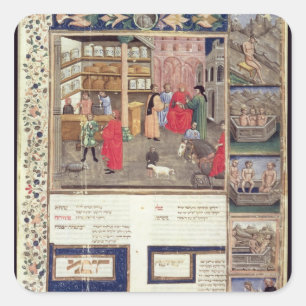 Page from the 'Canon of Medicine' by Avicenna Square Sticker