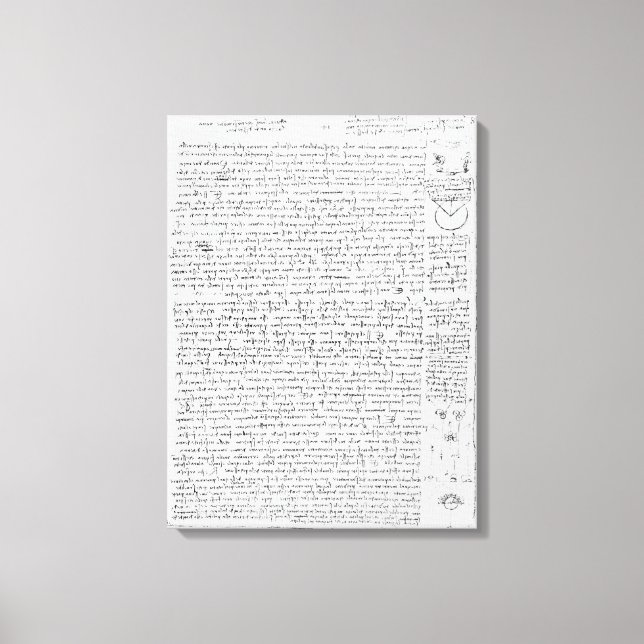 Page from the Codex Leicester, 1508-12 Canvas Print (Front)