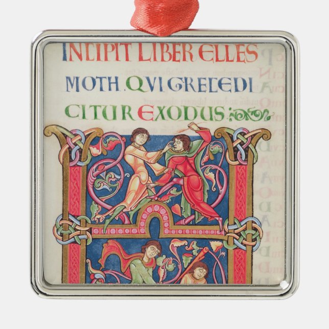 Page from the Winchester Bible, c.1150-80 Metal Ornament (Front)