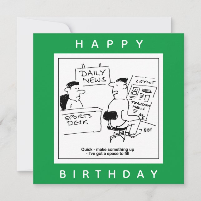 Page Layout Designer & Sports Desk at a Newspaper Card (Front)