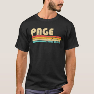 PAGE Name Personalized Retro Vintage 80S 90S Birth T-Shirt