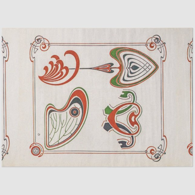  Page of Combinaisons Ornementales by Mucha Tissue Paper (Front)