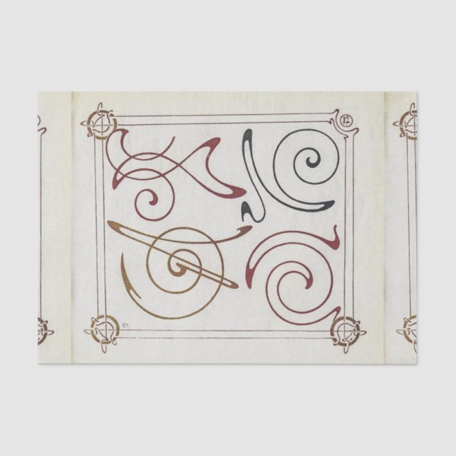  Page of Combinaisons Ornementales by Mucha Tissue Paper (Front)