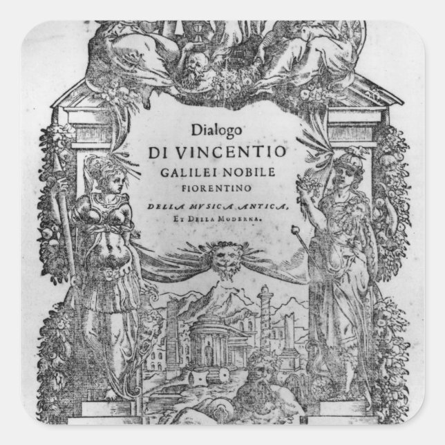 page of 'Della Musica Antica et della Moderna' Square Sticker (Front)