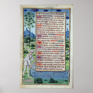 Page of Latin text with border Poster
