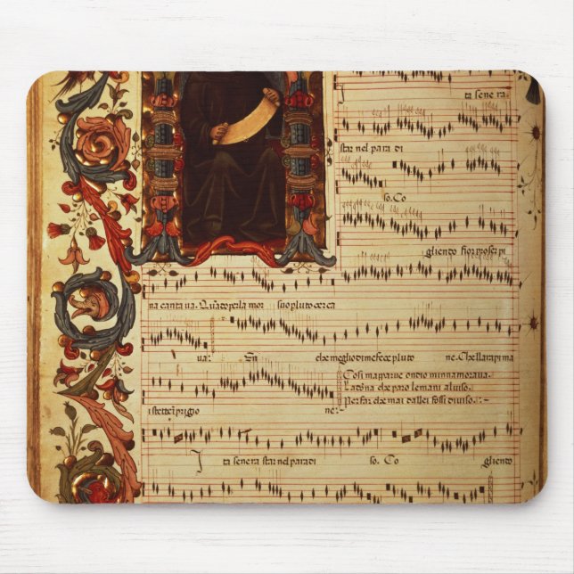 Page of Musical Notation with historiated Mouse Pad (Front)