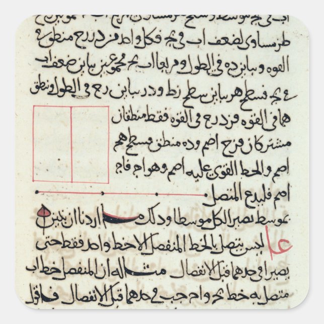 Page of text from a 'Elements', a book geometry Square Sticker (Front)