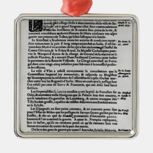 Page of text from 'La Gazette' Metal Ornament
