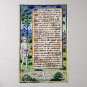Page of text with a border detail of a poster