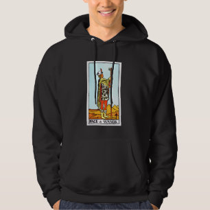 Page of Wands Vintage Tarot Card Rider Waite Deck Hoodie