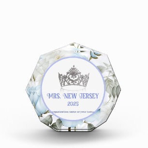Pageant Acrylic Award Blue Floral