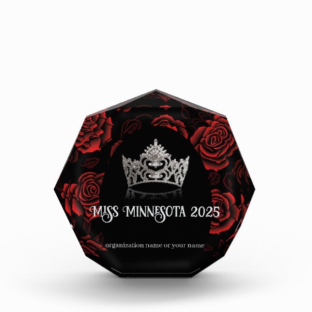 Pageant Acrylic Award Roses (Front)