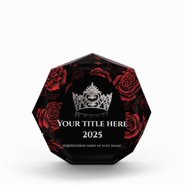 Pageant Acrylic Award Roses (Front)