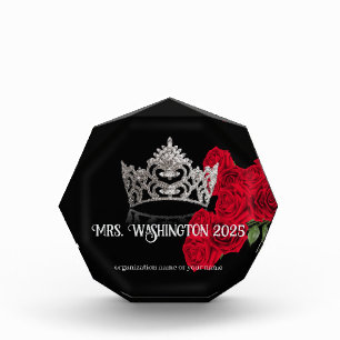 Pageant Acrylic Award Roses and Crown