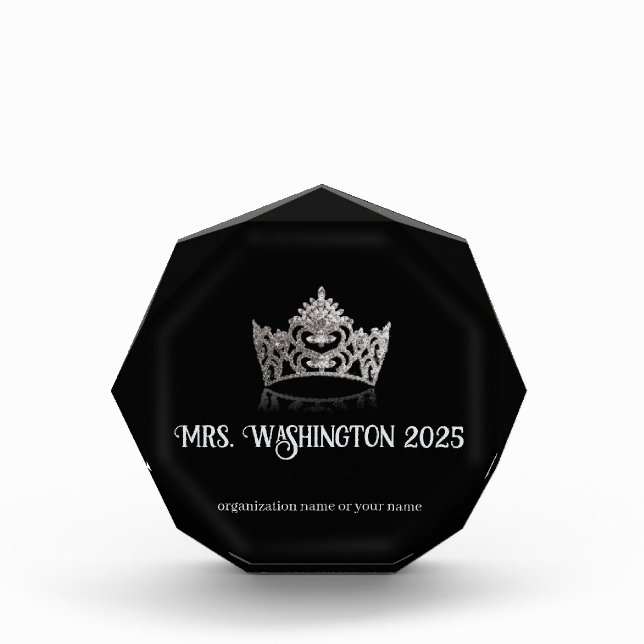 Pageant Acrylic Award Silver Crown (Front)