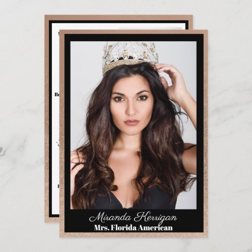 Pageant Autograph Cards _ Rose Gold Border