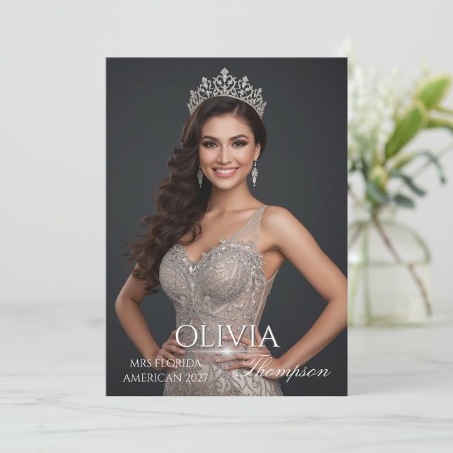 Pageant Autograph Cards - Single Photo Titleholder (Standing Front)