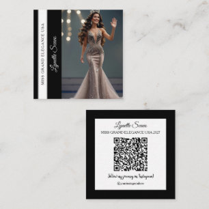 Pageant Business Card QR Code Sash Calling Card