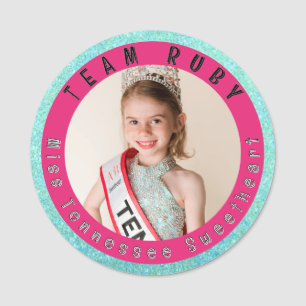 Pageant Button Pin Name Tag