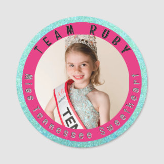 Pageant Button Pin Name Tag