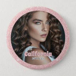 Pageant Button Pin | Rose Gold Glitz