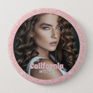 Pageant Button Pin   Rose Gold Glitz