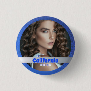 Pageant Button   Royal Blue Shimmer