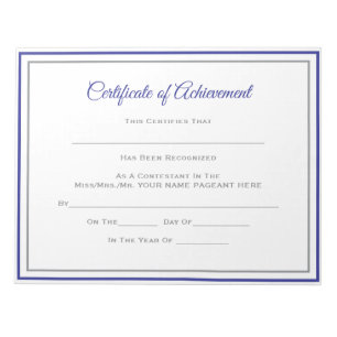 Pageant Certificates-Achievmnt Notepad